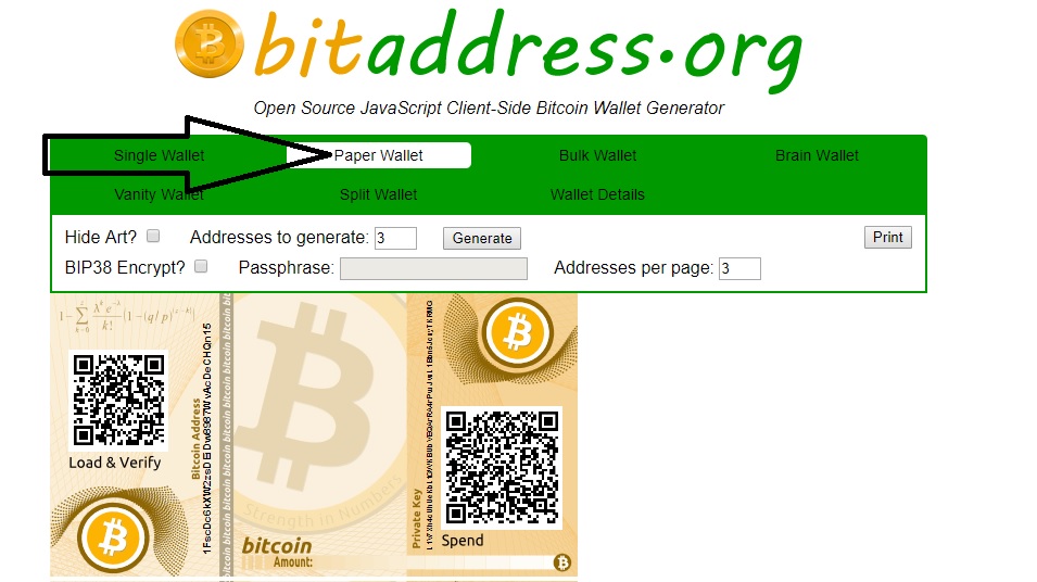 steps to make paper wallet bitcoin
